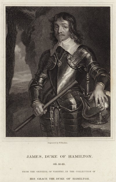 Hamiltonin herttuan James Hamiltonin muotokuva tekijältä Anthony van Dyck