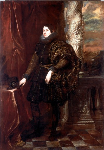 Spinolan suvun herrasmiehen muotokuva tai nuoren patriisin muotokuva Antonie Van Dyckin (1599-1641) maalaus 1623-1625 n. Aurinko. 243x170 cm Genes, Galleria di Palazzo Rosso tekijältä Anthony van Dyck