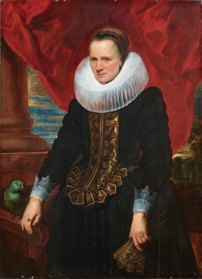 Muotokuva naisesta, jolla on suuri röyhelö tekijältä Anthony van Dyck