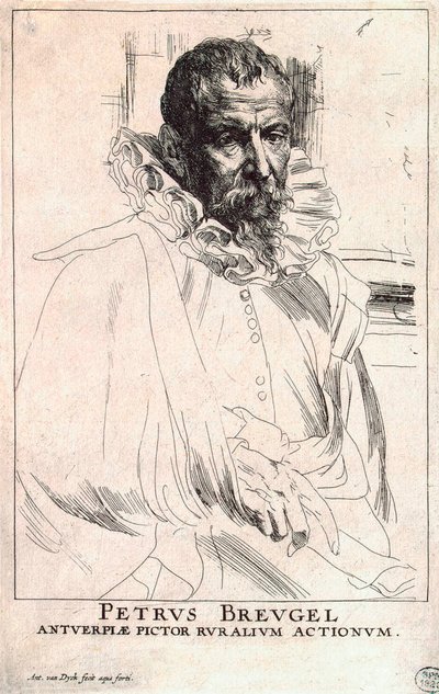 Taiteilija Pieter Bruegel nuoremman muotokuva, 1564-1636, 1600-luvun alku tekijältä Anthony van Dyck