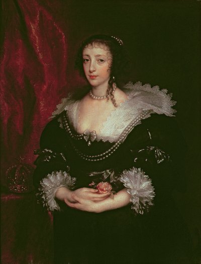 Kuningatar Henrietta Maria (1609-1669), Englannin Kaarle I:n kuningatar puoliso, 1632 tekijältä Anthony van Dyck