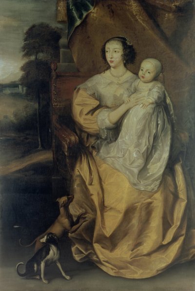 Kuningatar Henrietta Maria (1609-69) n. 1640 tekijältä Anthony van Dyck