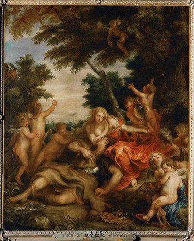 Rinaldo ja Armida (teoksesta Torquato Tassos " Jerusalem ... tekijältä Anthony van Dyck