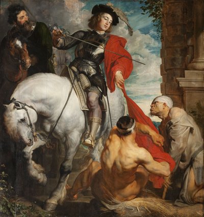 Saint Martin of Tours jakamassa viittaansa tekijältä Anthony van Dyck