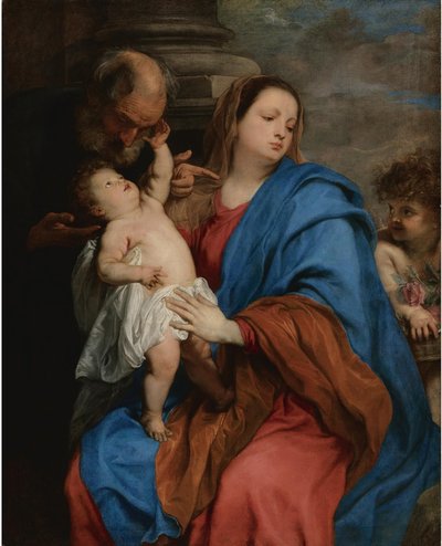 Pyhä perhe ja enkeli tekijältä Anthony van Dyck
