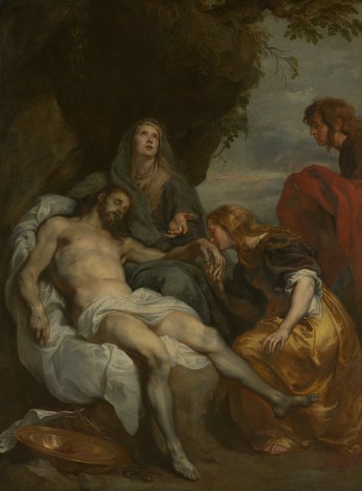 Valitusvirsi kuolleen Kristuksen yli, noin 1629 (öljy kankaalle). tekijältä Anthony van Dyck