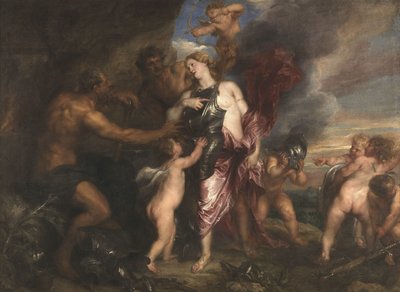 Thetis vastaanottaa Achilleukselle tarkoitetun uuden haarniskan Vulcanin pajasta tekijältä Anthony van Dyck