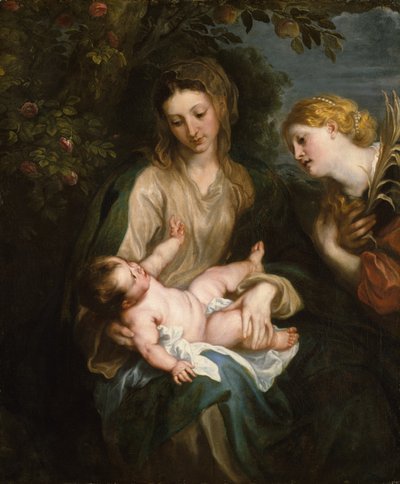 Neitsyt ja lapsi Pyhän Katariina Aleksandrialaisen kanssa, n. 1630. tekijältä Anthony van Dyck