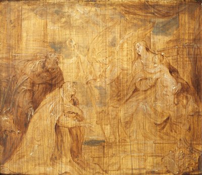 Neitsyt ja lapsi piispa lahjoittajan ja pyhän Anthony Abbotin kanssa, 1628-32 tekijältä Anthony van Dyck