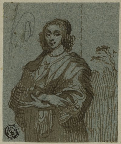 Nainen, kolme neljäsosaa, kädet ristissä tekijältä Anthony van Dyck