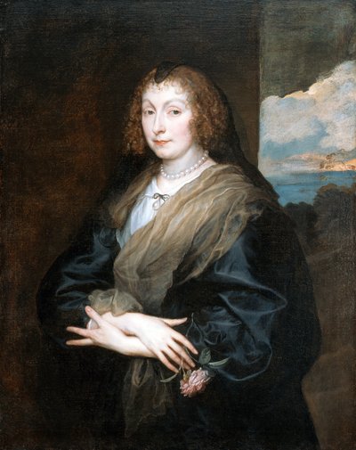 Nainen ruusun kanssa tekijältä Anthony van Dyck