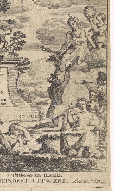 Kasvitieteen allegoria Nimisivu: Theodorus Schoon, True Exercise and Analysis of Plants, 1692 tekijältä Anthony van Zijlvelt