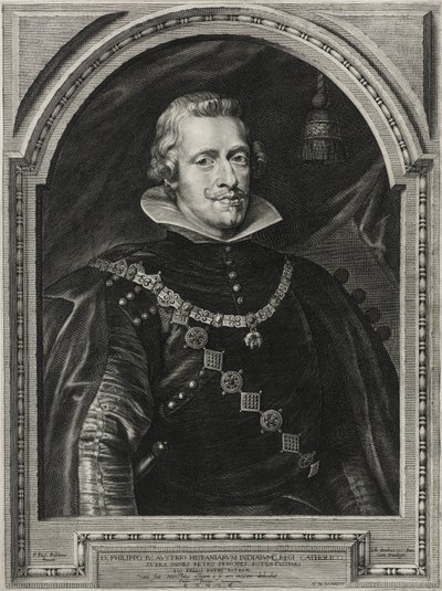 Philip IV, Espanjan kuningas, kaiverrus Paulus Pontius (1603-58), 1632 (kaiverrus paperille) tekijältä Anthony van after Dyck