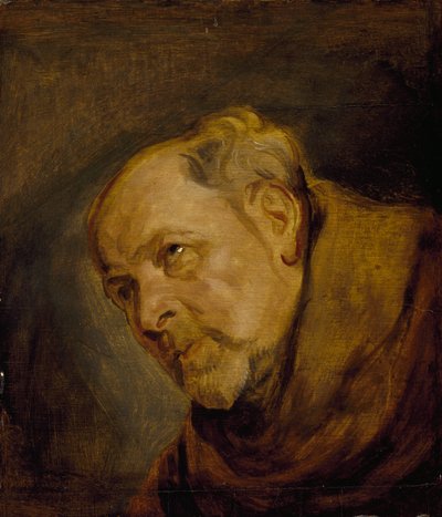 Munkin pää (Jan Malderus, Antwerpenin piispa, pyhä Bonaventura) tekijältä Anthony van Dyck