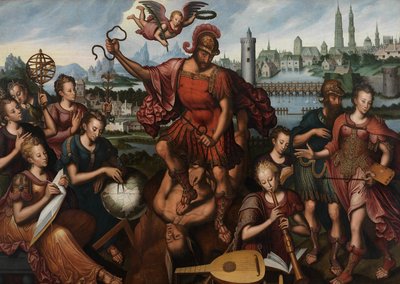 Marte, cercado pelas Artes e Ciências, conquista a Ignorânciafinlandesa tekijältä Anthuenis (1536 1613) Claeissins or Claeissens