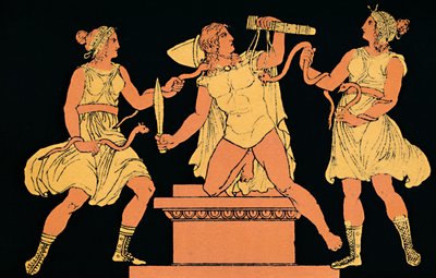 Furiesin jahtaamat Orestes, 1880. tekijältä Antique