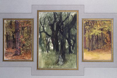 Tammi ja metsä, Villa Medici, Rooma tekijältä Antoine Auguste Ernest Herbert or Hebert