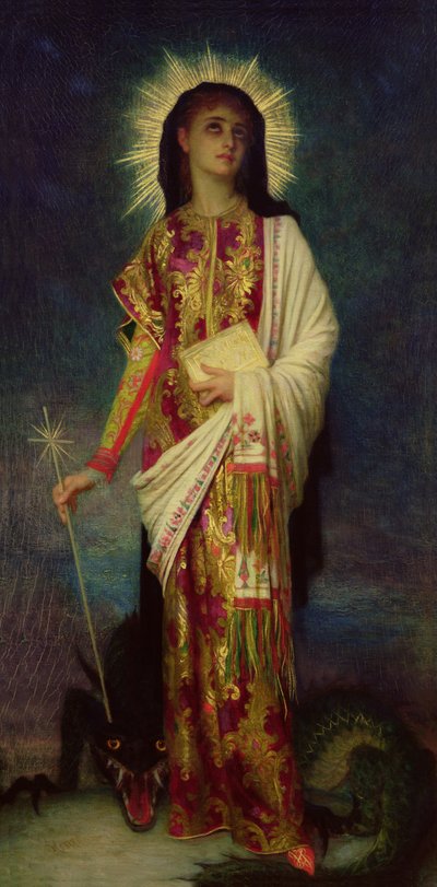 St. Margaret Slaying the Dragon tekijältä Antoine Auguste Ernest Herbert or Hebert