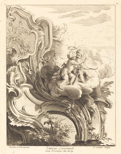 Cupido kruunattu, 1736. tekijältä Antoine Aveline