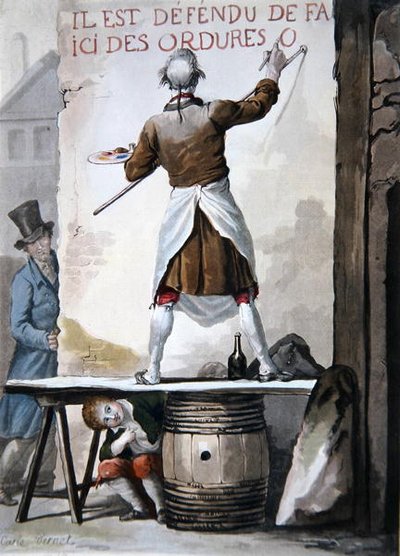 Kirjoittaja ja hänen assistenttinsa (värilitho) tekijältä Antoine Charles Horace Vernet