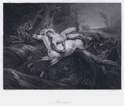 Mazeppa (kaiverrus) tekijältä Antoine Charles Horace Vernet