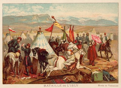 Islyn taistelu, Marokko, 1844 (chromolitho) tekijältä Antoine Charles Horace Vernet
