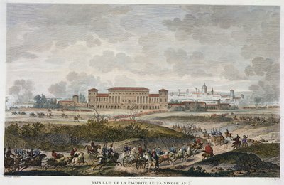 La Favourite taistelu, 25 Nivose, vuosi 5 (tammikuu 1797), kaiverrus Jean Duplessi-Bertaux (1747-1819) (akvatinta) tekijältä Antoine Charles Horace Vernet