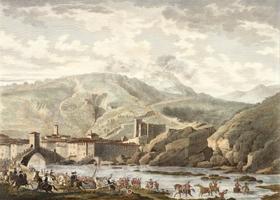 Millesimon taistelu, 25. Germinal, vuosi 4 (huhtikuu 1796), kaiverrus Jean Duplessi-Bertaux (1747-1819) (akvatinta) tekijältä Antoine Charles Horace Vernet