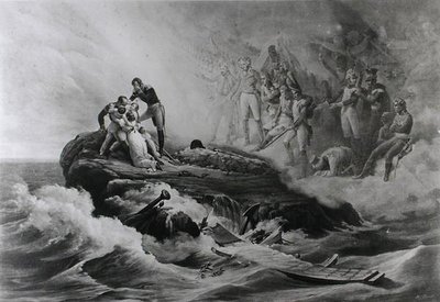 Bertrand-perheen jäähyväiset, St. Helena, n. 1821-36 tekijältä Antoine Charles Horace Vernet