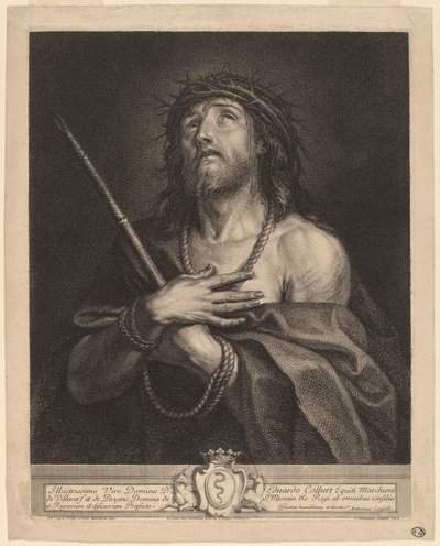 Crist com a home dels dolors finès tekijältä Antoine Coypel, finished in engraving by Charles Simonneau