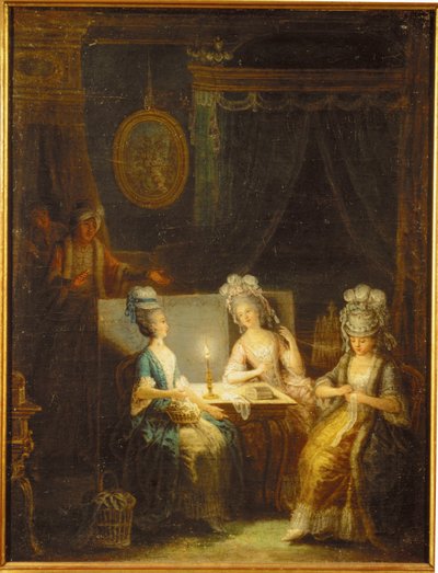 Zemir ja Azor, ooppera Andre E ... (maalaus kankaalle) tekijältä Antoine Francois Saint Aubert