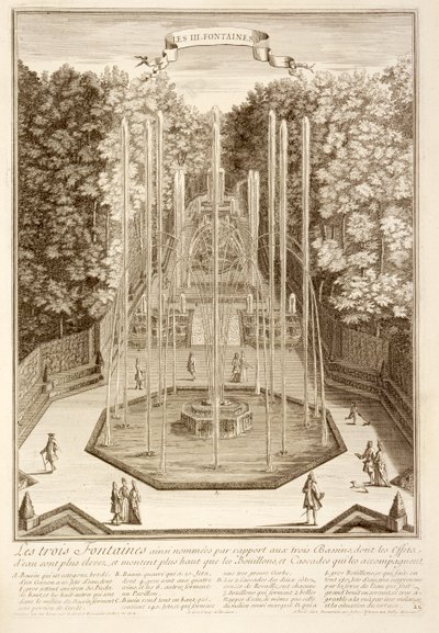 Kolme suihkulähdettä, Versailles, 1714 tekijältä Antoine Herriset