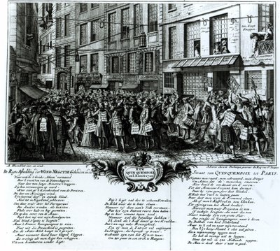 Rue Quincampoix vuonna 1720 tekijältä Antoine Humblot