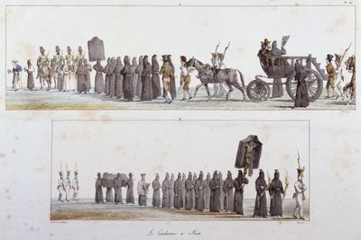 Antoine Jean-Baptiste Thomas (1791-1834) tuomittu kuolemaan, akvarelli tekijältä Antoine Jean Baptiste Thomas