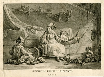 Sipanton saaren naiset, Jean-Baptiste Hilairin (1753-1822) mukaan. tekijältä Antoine Jean Duclos