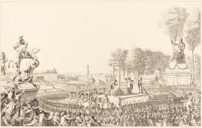 Päivä 16. lokakuuta 1793, Marie-Antoinette kuoli tekijältä Antoine Jean Duclos after Charles Monnet
