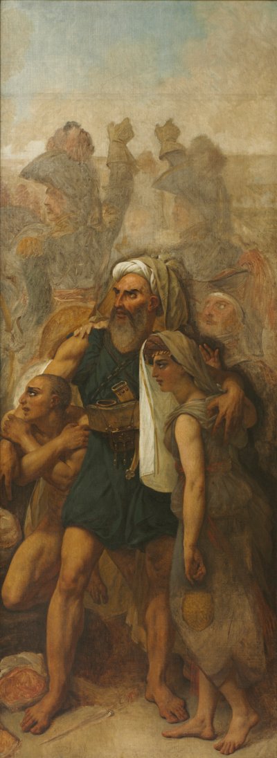 Egyptiläinen perhe (luonnos elokuvalle "Pyramidien taistelu") tekijältä Antoine Jean Gros