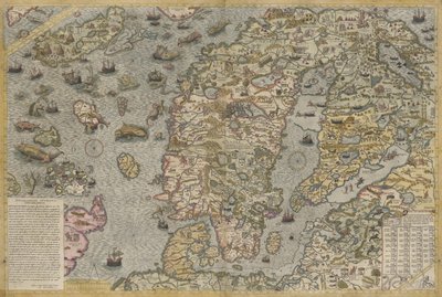 Olaus Magnuksen (1490-1557) merikartta (Carta marina) tekijältä Antoine Lafrery