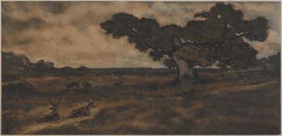 Bucks lähellä puuta (wc paperilla) tekijältä Antoine Louis Barye