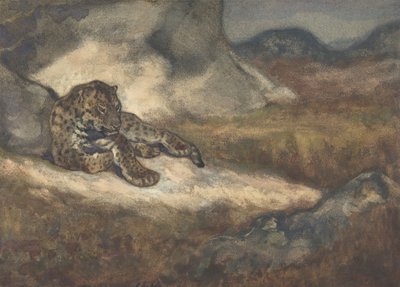 Leopardi makuulla, 1810-75. tekijältä Antoine Louis Barye