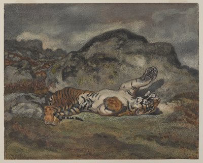 Rolling Tiger, n.1840 (wc paperilla) tekijältä Antoine Louis Barye