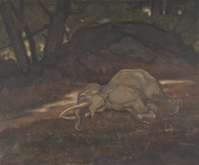 Nukkuva norsu, 1810-75. tekijältä Antoine Louis Barye