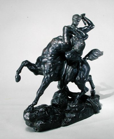 Theseus taistelee kentauribienoria vastaan (pronssi) (edestä) tekijältä Antoine Louis Barye