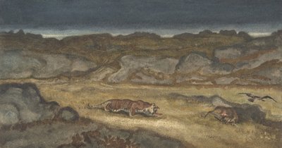 Tiger Stalking Prey, . tekijältä Antoine Louis Barye