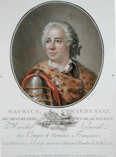 Maurice (1696-1750) Saksin kreivi tekijältä Antoine Louis Francois (after) Sergent Marceau