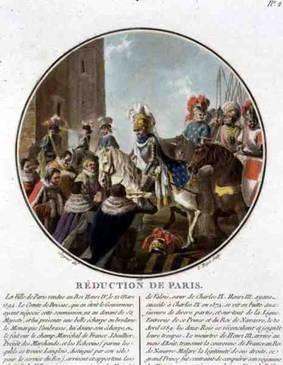 Pariisin vangitseminen vuonna 1594, kaiverrus Louis Roger tekijältä Antoine Louis Francois (after) Sergent Marceau