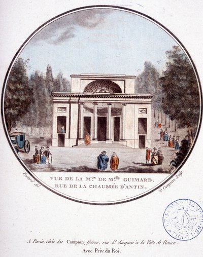 Näkymä Mademoiselle Guimardin talolle, rue de la chaussée d