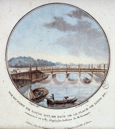 Näkymä Ludvig XVI:n sillalle, Ludvig XV:n paikkaa vastapäätä, alkoi vuonna 1787 herra Peronnet
