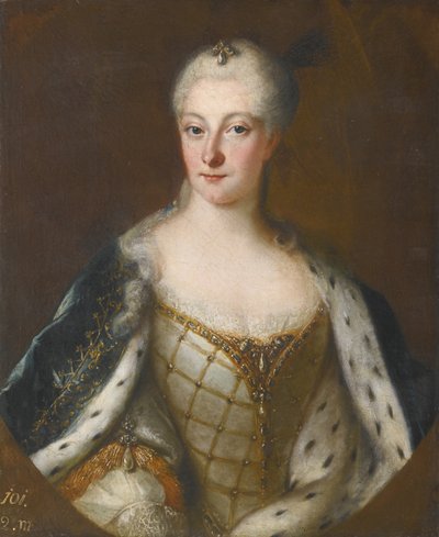 Brandenburg-Schwedtin Henriette Marian muotokuva 1702-1782 tekijältä Antoine Pesne School