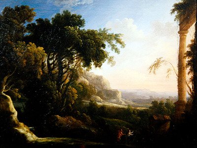 Pan ja Syrinx (öljy kankaalle) tekijältä Antoine Pierre the Younger Patel